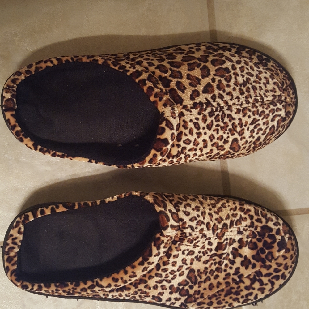 Velour animal Print mule slippers